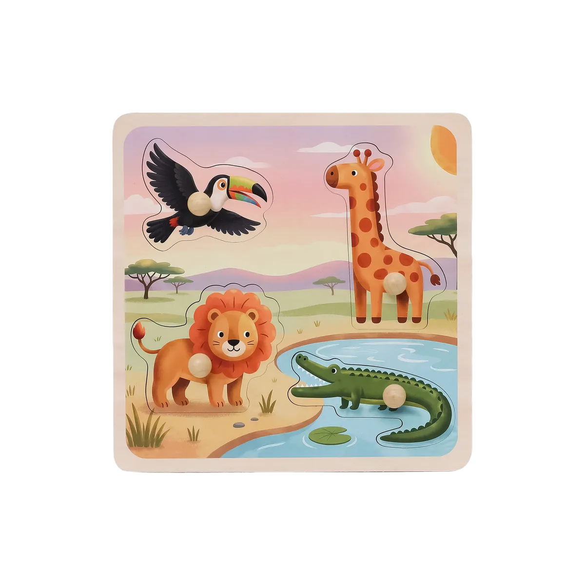 Kinder and Kids Flat Puzzle - Wild Animals